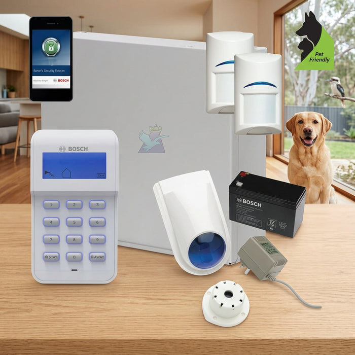 Bosch Solution 2000 Security Alarm System with 2 x Tritech Detectors +Icon Code pad + IP