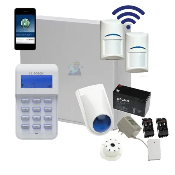 Bosch Solution 3000 Alarm System, 2 x Wireless Tritech Detectors+ Icon Code pad + Deluxe Remote Kit+IP Module