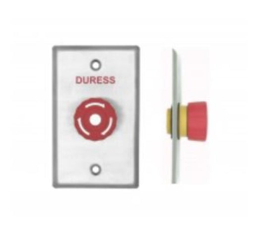 Slim Duress Button, Big Mushroom Red Twist to Reset, Stainless Steel Plate, WEL2250DURESS