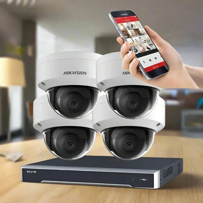 Hikvision CCTV Kit, AcuSense, 4 x 8MP Dome (Mic), 8CH NVR with 4TB HDD