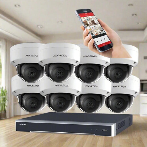 Hikvision CCTV Kit, AcuSense, 8 x 8MP Dome (Mic), 8CH NVR with 4TB HDD