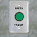 Press to Exit Button, Shrouded Green, Illum Std Plate