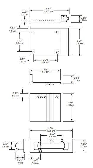 Sentrol 2302A-L Curtain door overhead contact with stainless steel armored cable