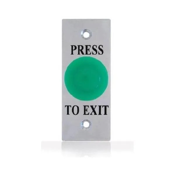 Smart ARLSWP-25G Press to Exit Illuminated Green Mushroom Button on Flat Slim/Mullion Stainless Steel Plate