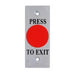Smart WES1651R Red Press-to-Exit Button, Illuminated Mushroom Head on Flat Slim/Mullion Stainless Steel Plate