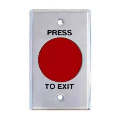 Smart WEL2220R Press to Exit Momentary Mushroom Red Button Flat S/S Plate
