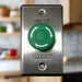 Smart ARLSWP-23G Twist-to-Release Button Green Mushroom Head on Curved Edge Standard Stainless Steel Plate
