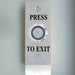Smart WES1911R Press to Exit Red Illuminated LED Flush Button Switch on Stainless Steel Architrave