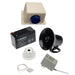 Standard siren kit with standard siren, 12 volt battery, piezo siren and power pack