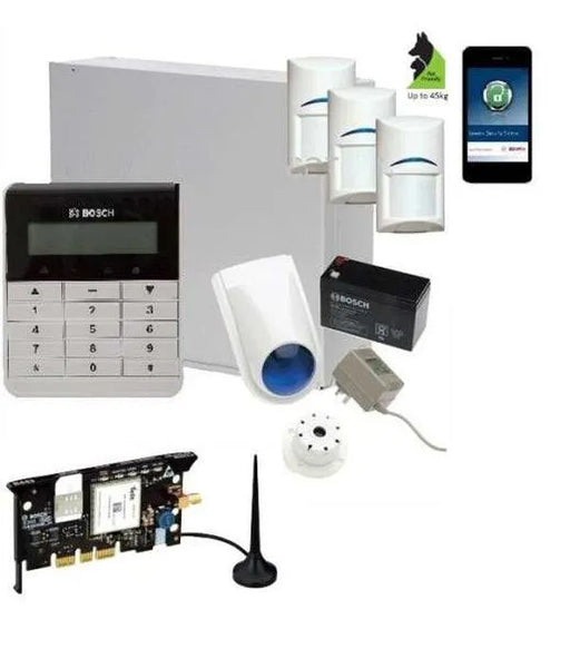 Bosch Solution 3000 Alarm System with 3 x Gen 2 Tritech Detectors+ Text Code pad+GSM Module