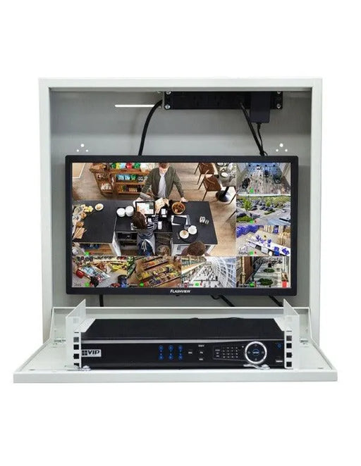 Slimline Vertical Wall Mount Security Cabinet and Monitor Bundle, SECCAB+LCDFL24K+HDMIBMTF