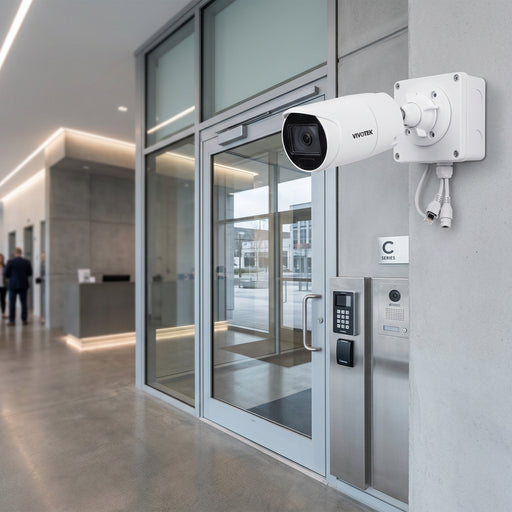 Vivotek IB9383-HV 5MP outdoor AI bullet camera with 3.6mm fixed lens and built-in microphone, camera excludes mounting box
