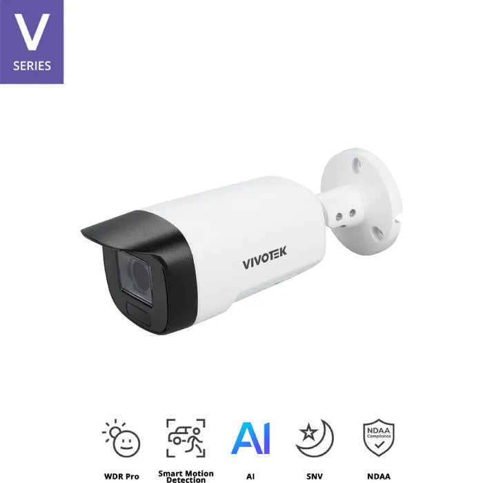 Vivotek IB9389-EHTV-V3 5MP Motorised Outdoor AI Bullet Camera with Microphone