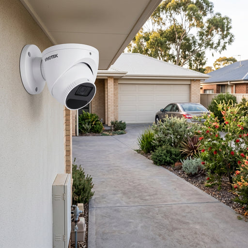 Vivotek IT9380-HTV-V2 5MP outdoor AI turret camera with motorised lens and built-in microphone