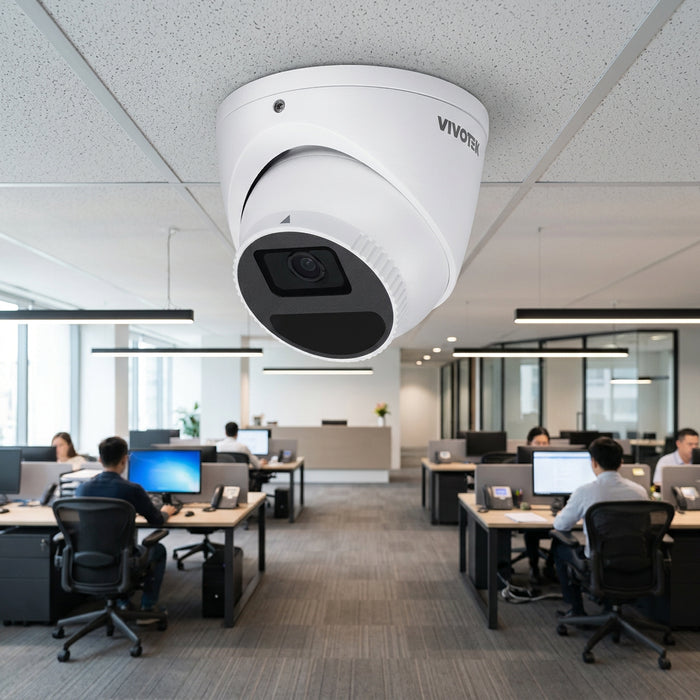 Vivotek IT9380-HV-V2 5MP outdoor AI turret camera with 2.8mm lens and built-in microphone