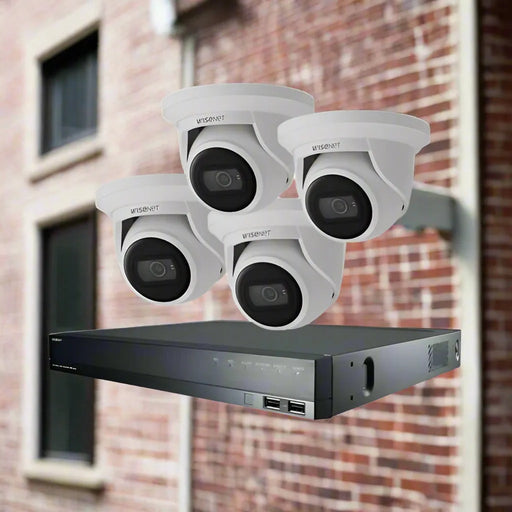 Hanwha Vision CCTV Kit, 4 Channel Network Recorder, 4 x 5MP Turret Cameras