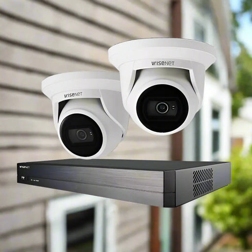 Hanwha Vision CCTV Kit, 4 Channel Network Recorder, 2 x 4MP Turret Cameras