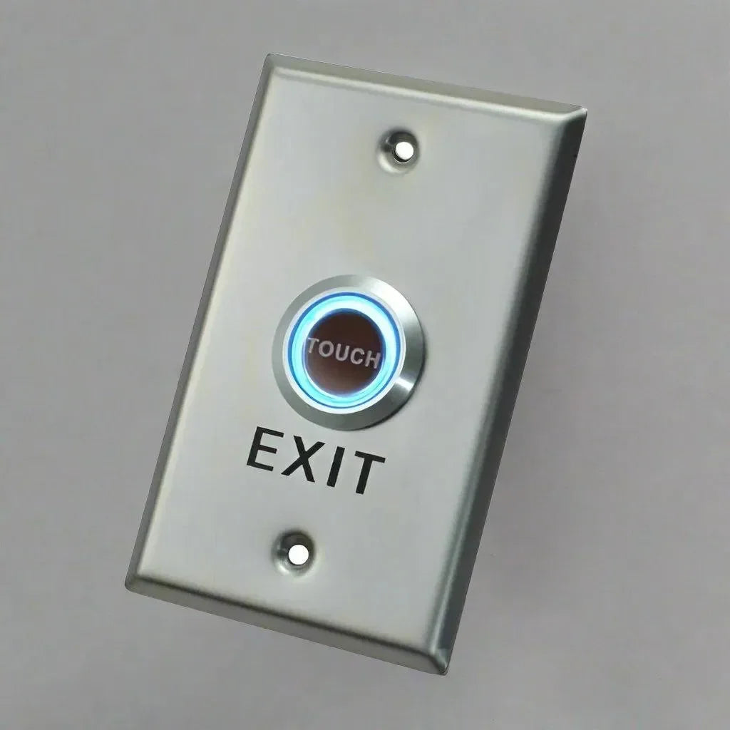 Small Exit Button Image X2 Touch Exit Button Small Stainless Steel SPDT 12VDC