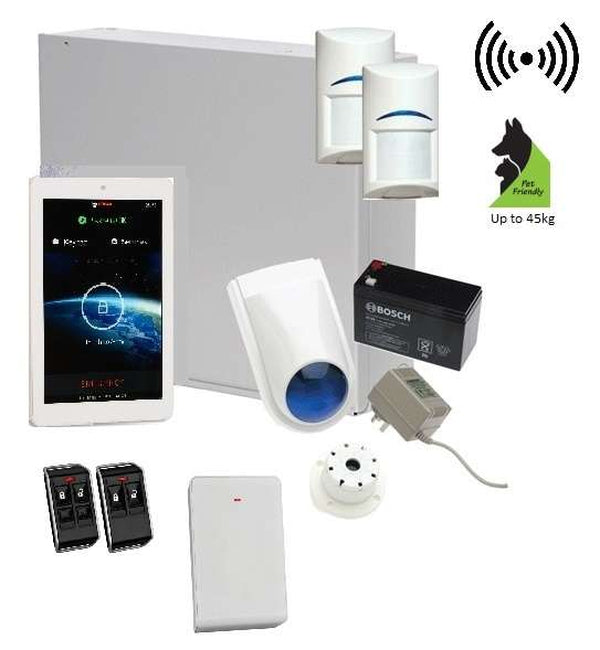 Bosch Solution 3000 Alarm System with 2 x Wireless Tritech Detectors + 7" Touch Screen Code pad