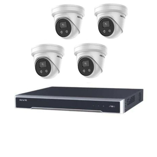 Hikvision CCTV Kit, AcuSense, 4 x 6MP Turret, 4CH NVR with 3TB HDD