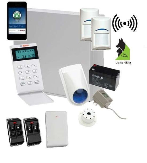 Bosch Solution 3000 Alarm System with 2 x Wireless Tritech detectors+ Icon Code pad + Deluxe Remote Kit+IP Module