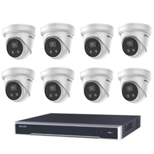 Hikvision CCTV Kit, AcuSense, 8 x 8MP Turret, 8CH NVR with 3TB HDD