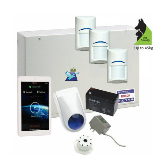 Bosch Solution 3000 Alarm System with 3 x Gen 2 Tritech Detectors+ 7" Touch Screen Code pad