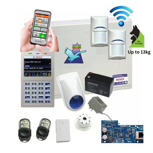 Bosch Solution 6000 Alarm System IP Kit, 2 x Wireless Detectors+ Stainless Steel Remote Controls