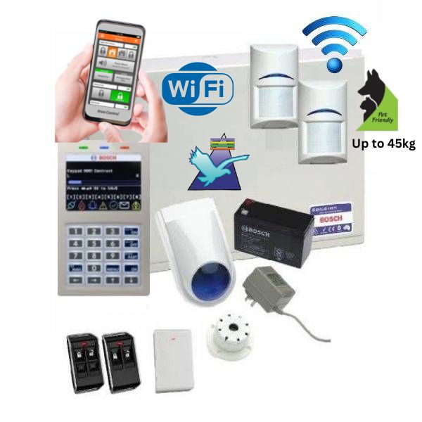 Bosch Solution 6000 Alarm System Wi-Fi, 2 x Wireless Tritech Detectors + Remote Controls