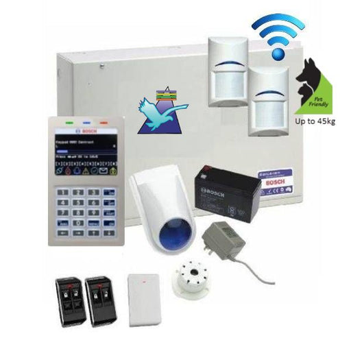 Bosch Solution 6000 Alarm System, 2 x Wireless Tritech Detectors, Plastic Remote Controls
