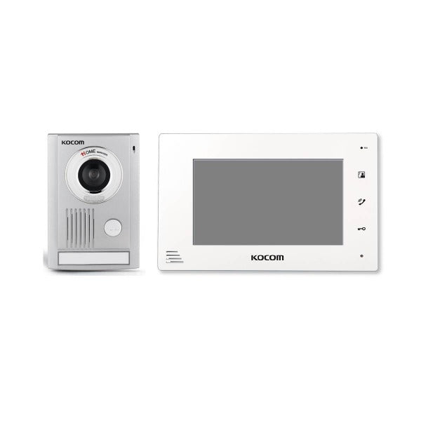 Kocom Intercom 7" Screen, Large Door station with CCTV integration + SD Card, Black