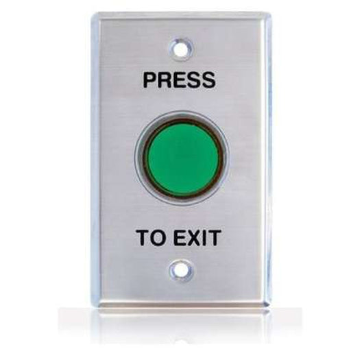 Press to Exit Button, Shrouded Green, Illum Std Plate