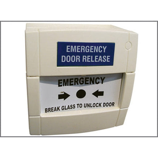 Kac Emergency Break Glass Door Release, Double Pole, white, MCP, SU0617