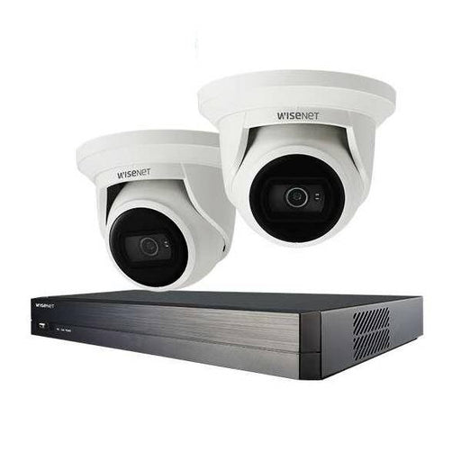 Wisenet Samsung CCTV Kit, 4 Channel Network Recorder, 2 x 5MP Turret Cameras