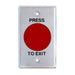 Smart Press to Exit Momentary Mushroom Red Button Flat S/S Plate, WEL2220R