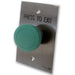 Smart Press to Exit Green Mushroom Button, Stainless Plate, SMART4352G