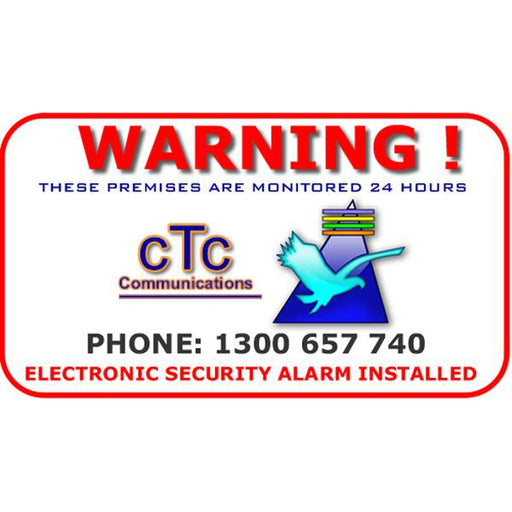 Warning Alarm sticker CTC Communications